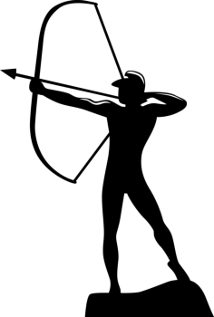 Archer In Dresden Sticker Outline Svg File, Free Vectors File